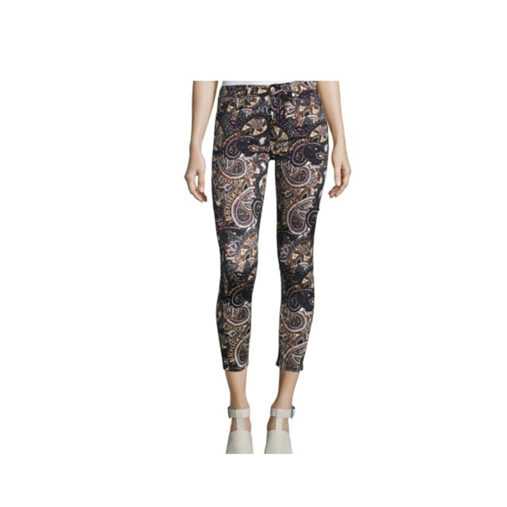 7 For All Mankind Paisley Ankle Skinny Pants